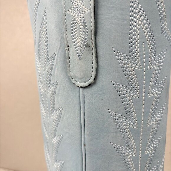 Lane LEXINGTON Powder Blue Cowboy Boots Womens 7 Leather Western Snip Toe Tall - Picture 8 of 11